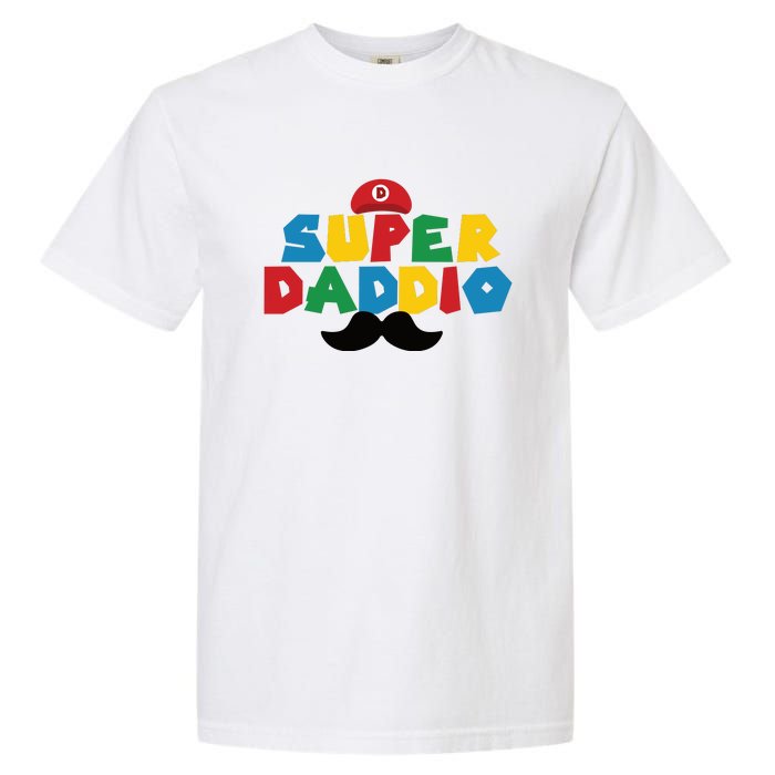 Super Daddio Gamer Dad Moustache Garment-Dyed Heavyweight T-Shirt