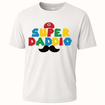 Super Daddio Gamer Dad Moustache Performance Shirt
