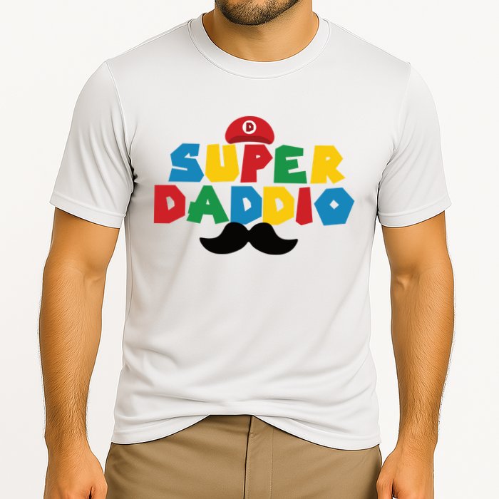 Super Daddio Gamer Dad Moustache Cooling Performance Crew T-Shirt