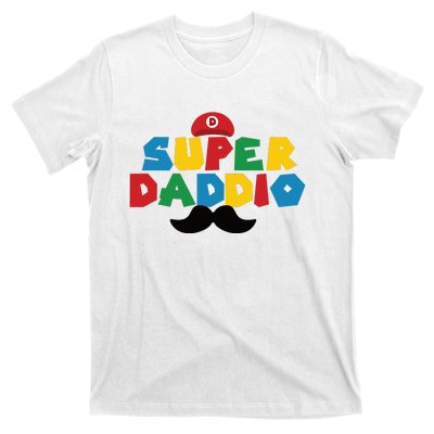 Super Daddio Gamer Dad Moustache T-Shirt