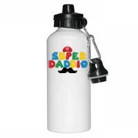 Super Daddio Gamer Dad Moustache Aluminum Water Bottle