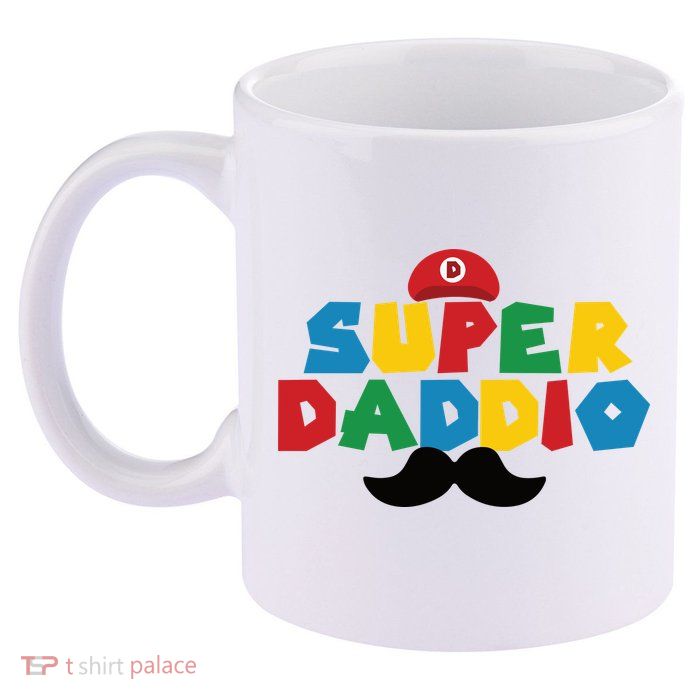 Super Daddio Gamer Dad Moustache 11oz C Handle Ceramic Mug