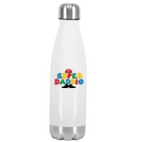 Super Daddio Gamer Dad Moustache Stainless Steel Insulated Water Bottle