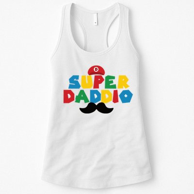 Super Daddio Gamer Dad Moustache Womens Tank Top