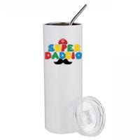 Super Daddio Gamer Dad Moustache Stainless Steel Tumbler