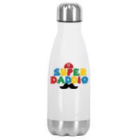 Super Daddio Gamer Dad Moustache Stainless Steel Insulated Water Bottle