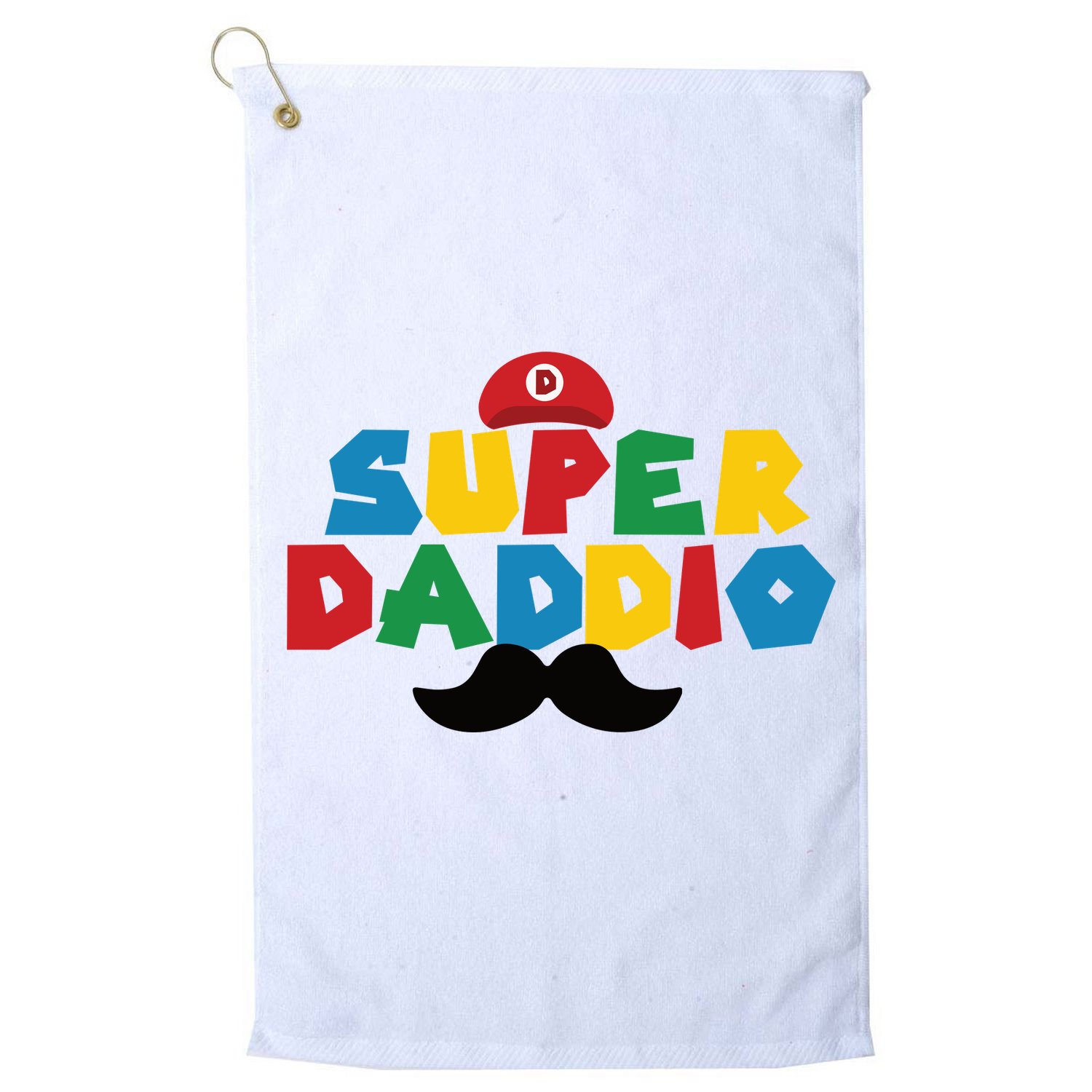 Super Daddio Gamer Dad Moustache Golf Towel