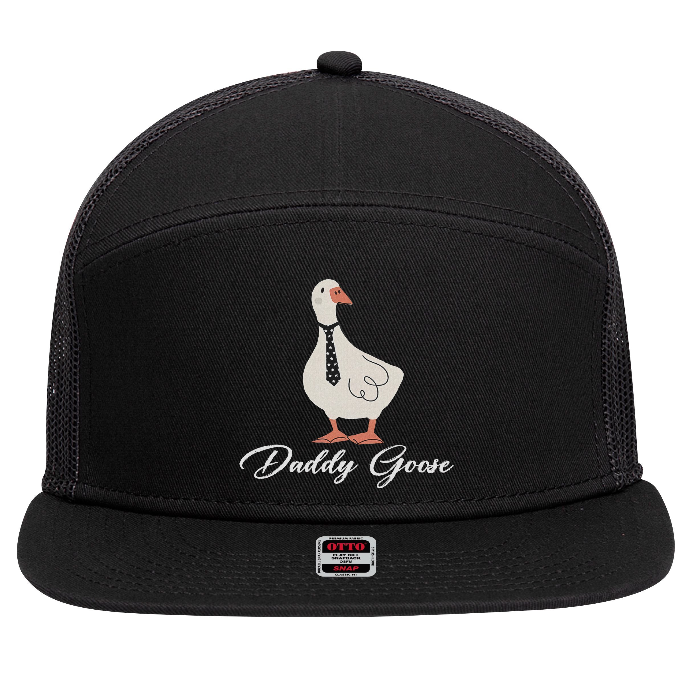 Silly Daddy Goose And Silly Mama Goose Matching Goose Family 7 Panel Mesh Trucker Snapback Hat