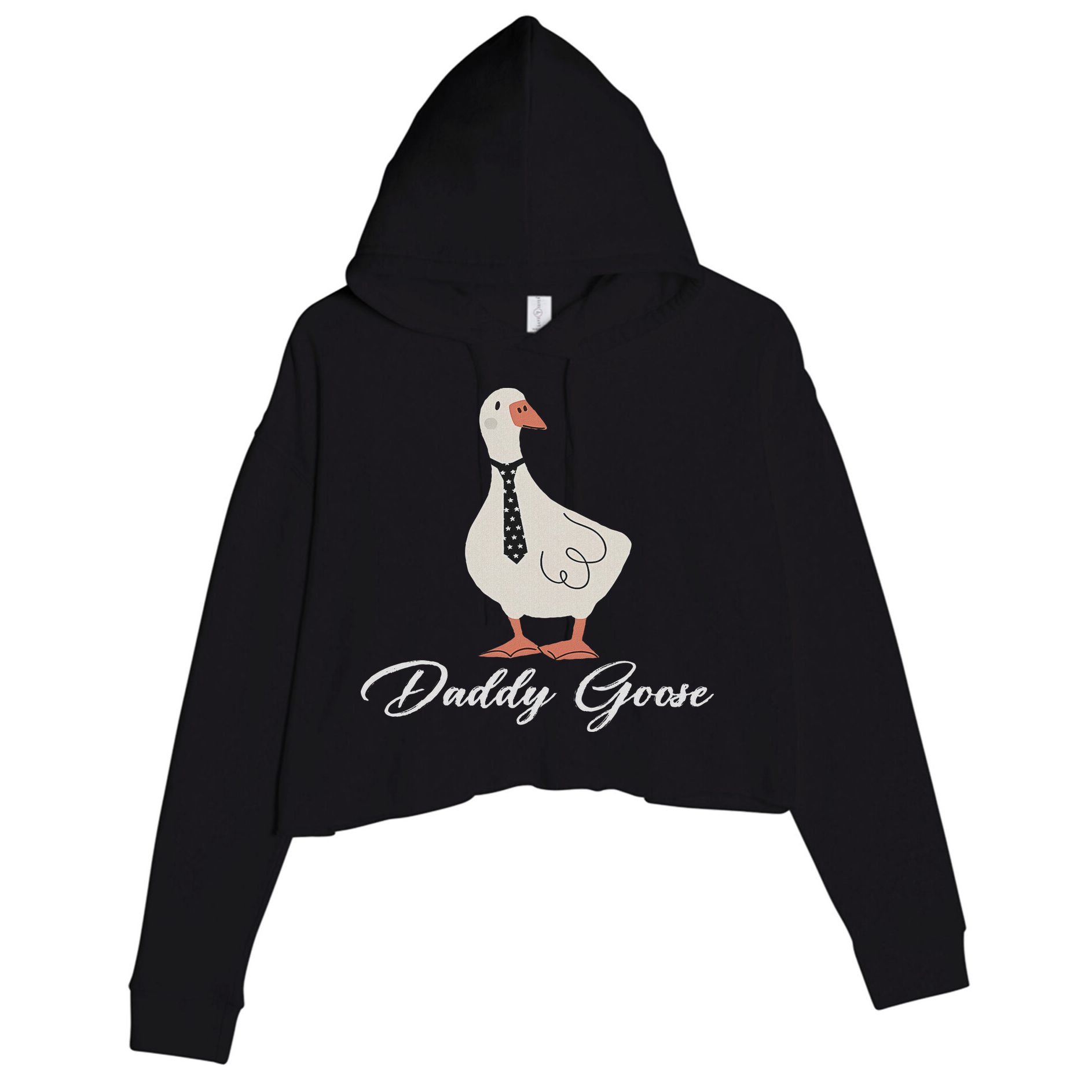 Silly Daddy Goose And Silly Mama Goose Matching Goose Family Crop Fleece Hoodie