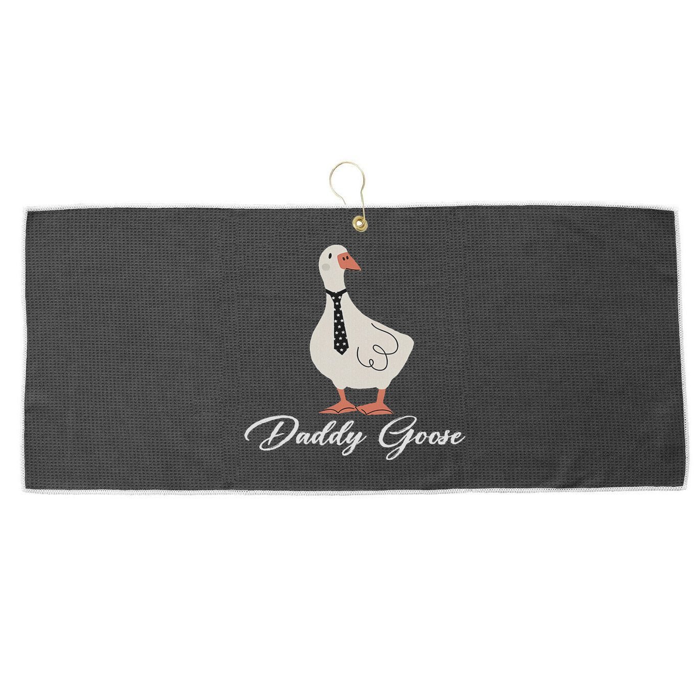 Silly Daddy Goose And Silly Mama Goose Matching Goose Family Large Microfiber Waffle Golf Towel