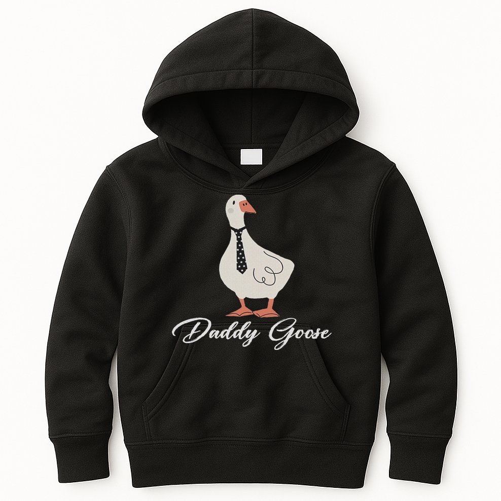 Silly Daddy Goose And Silly Mama Goose Matching Goose Family Kids Hoodie