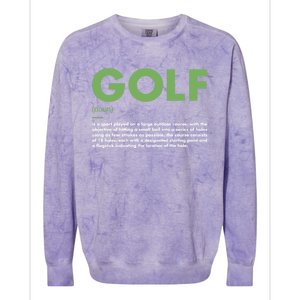 Sport Definition Golf Great Gift Colorblast Crewneck Sweatshirt