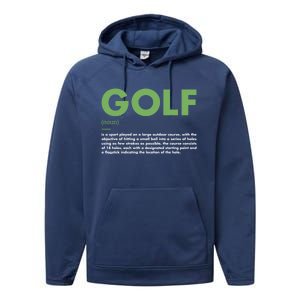 Sport Definition Golf Great Gift Performance Fleece Hoodie