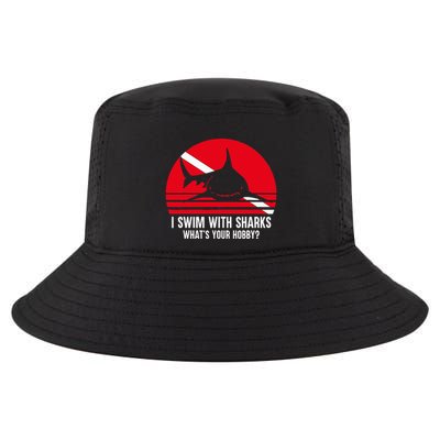 Scuba Diver Gift Shark Ocean Vintage Scuba Diving Flag Cool Comfort Performance Bucket Hat