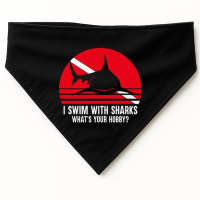 Scuba Diver Gift Shark Ocean Vintage Scuba Diving Flag USA-Made Doggie Bandana