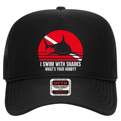 Scuba Diver Gift Shark Ocean Vintage Scuba Diving Flag Trucker Hat