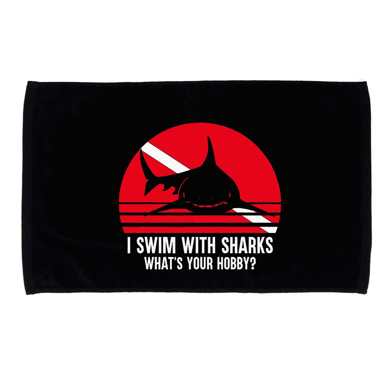 Scuba Diver Gift Shark Ocean Vintage Scuba Diving Flag Microfiber Hand Towel