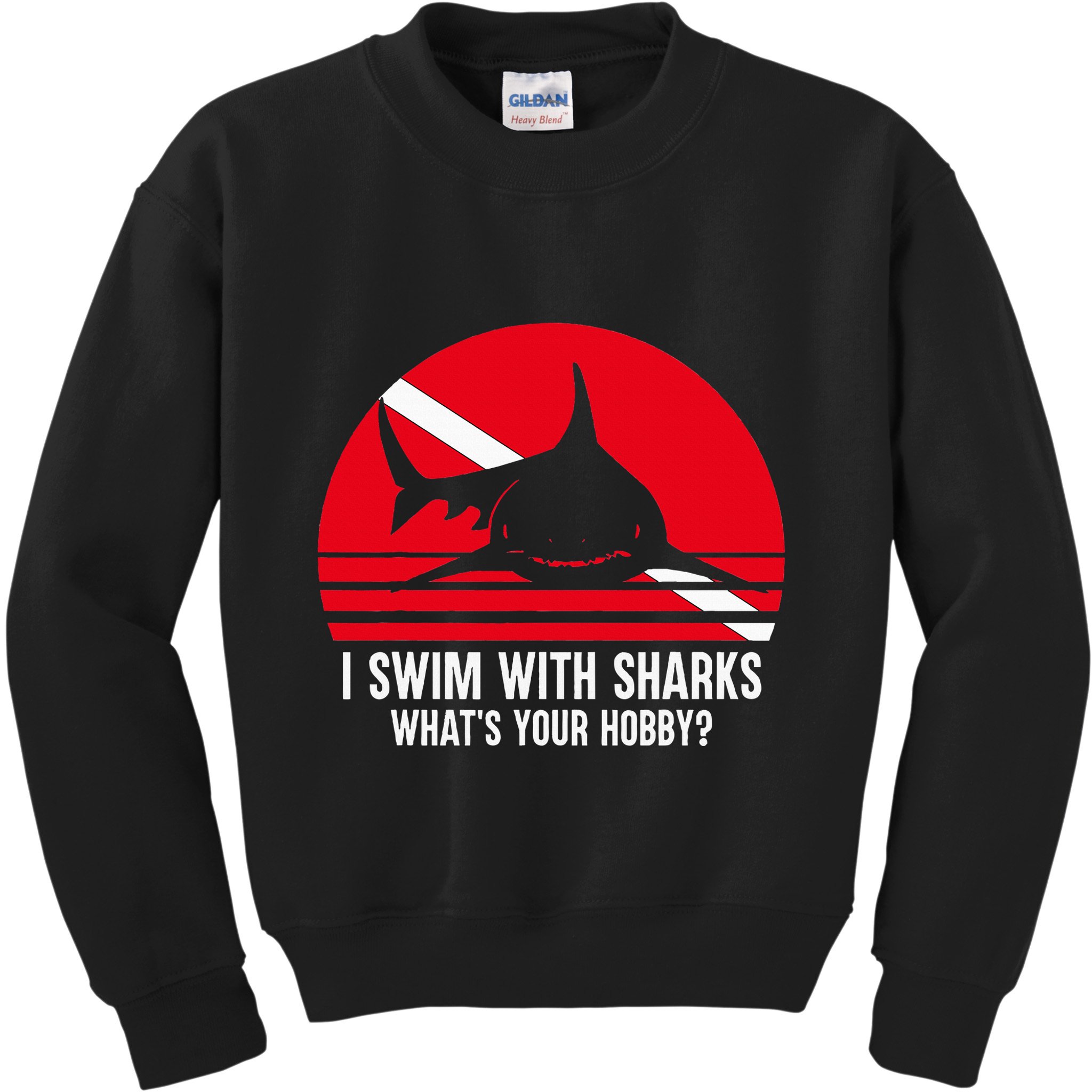 Scuba Diver Gift Shark Ocean Vintage Scuba Diving Flag Kids Sweatshirt