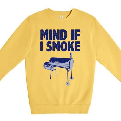 Smoking Dad Grilling Meat Bbq Smoker Food Griller Gift Premium Crewneck Sweatshirt