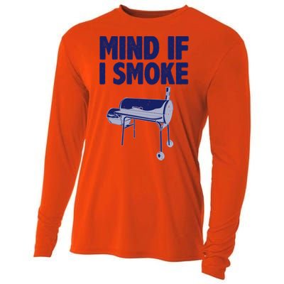 Smoking Dad Grilling Meat Bbq Smoker Food Griller Gift Cooling Performance Long Sleeve Crew