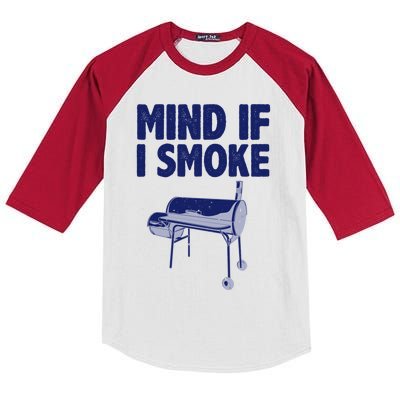 Smoking Dad Grilling Meat Bbq Smoker Food Griller Gift Kids Colorblock Raglan Jersey