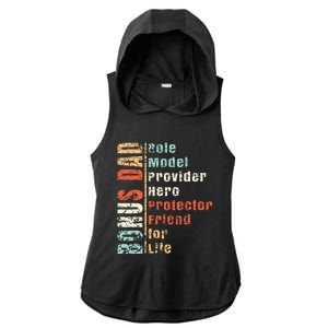 Step Dad Gift Best Bonus Dad Ever For Stepdad Ladies PosiCharge Tri-Blend Wicking Draft Hoodie Tank