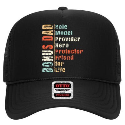 Step Dad Gift Best Bonus Dad Ever For Stepdad High Crown Mesh Back Trucker Hat