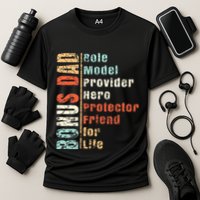 Step Dad Gift Best Bonus Dad Ever For Stepdad Cooling Performance Crew T-Shirt