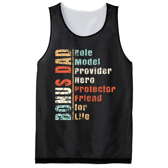 Step Dad Gift Best Bonus Dad Ever For Stepdad Mesh Reversible Basketball Jersey Tank