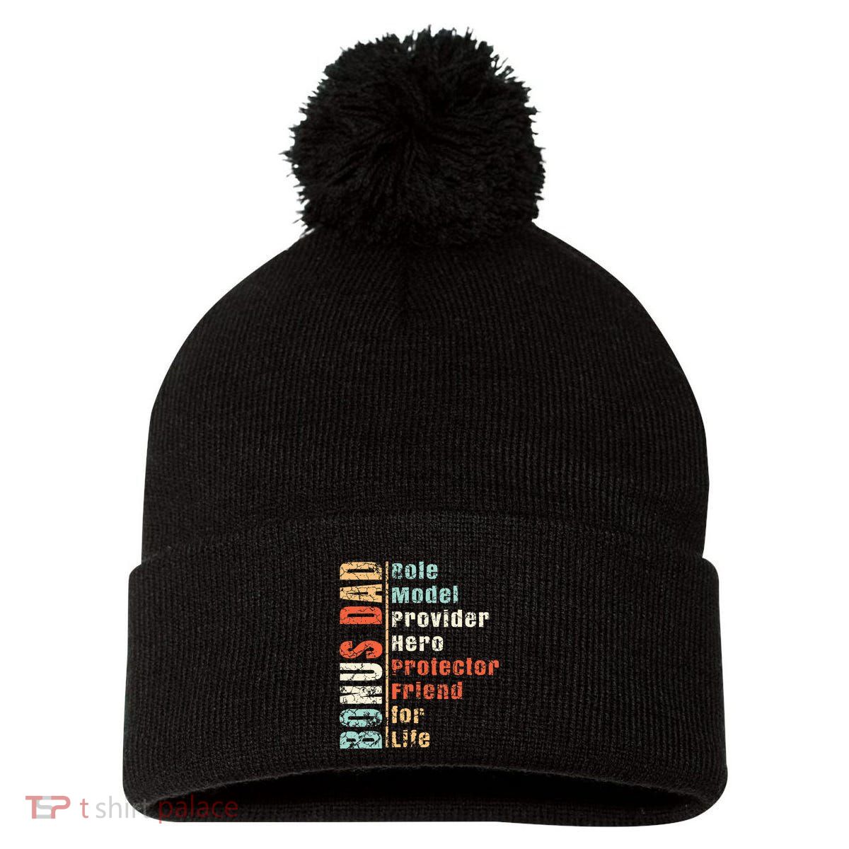 Step Dad Gift Best Bonus Dad Ever For Stepdad Pom Pom 12in Knit Beanie