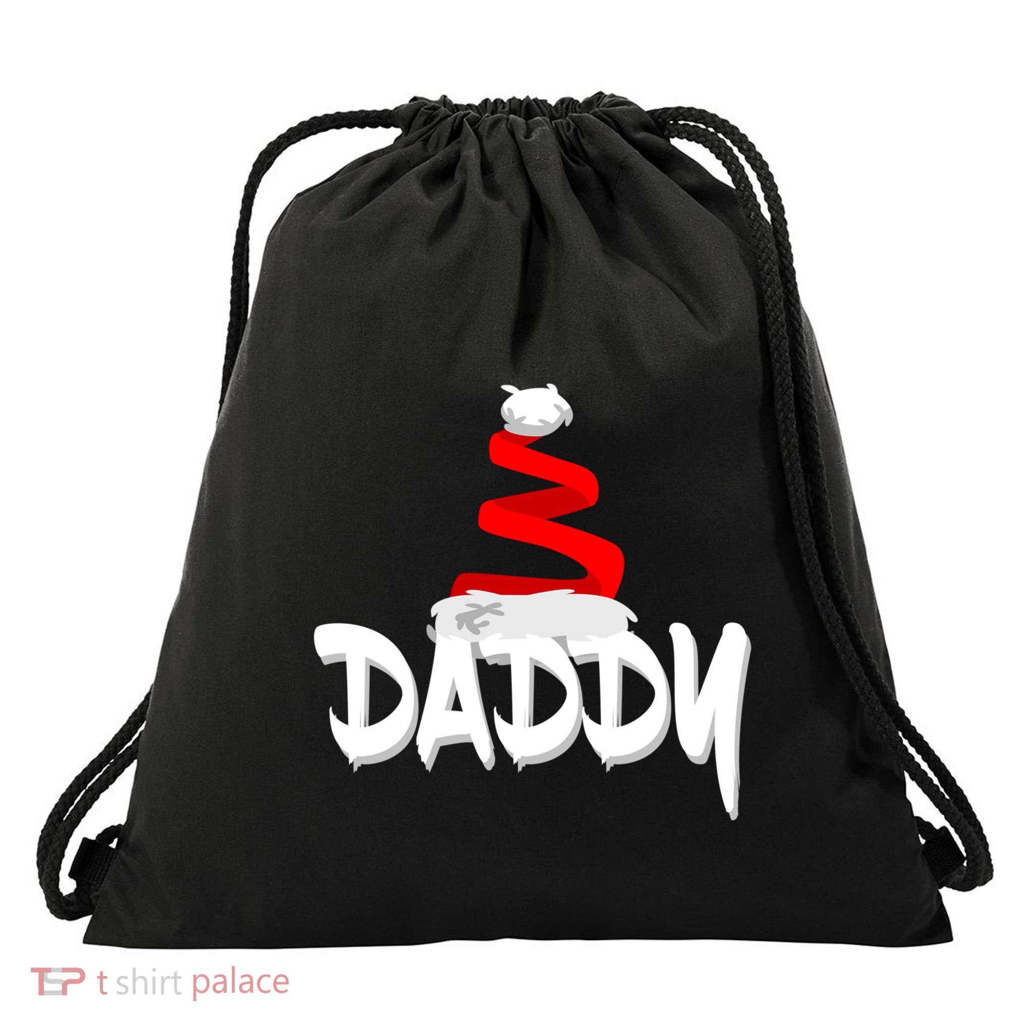 Santa Dad Gift Xmas Pajamas Pj Daddy Christmas Gift Drawstring Bag