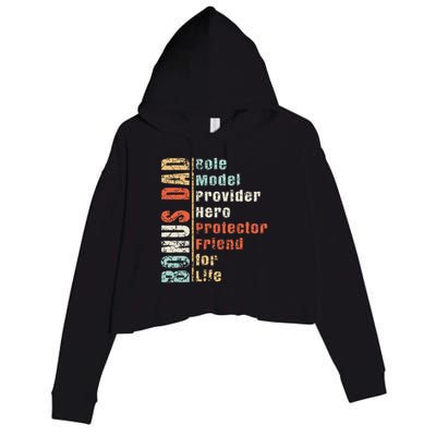 Step Dad Gift Best Bonus Dad Ever For Stepdad Crop Fleece Hoodie