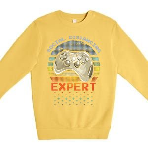 Social Distancing Gaming Expert Video Gamer Premium Crewneck Sweatshirt