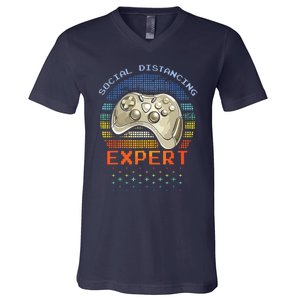 Social Distancing Gaming Expert Video Gamer V-Neck T-Shirt