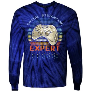 Social Distancing Gaming Expert Video Gamer Tie-Dye Long Sleeve Shirt