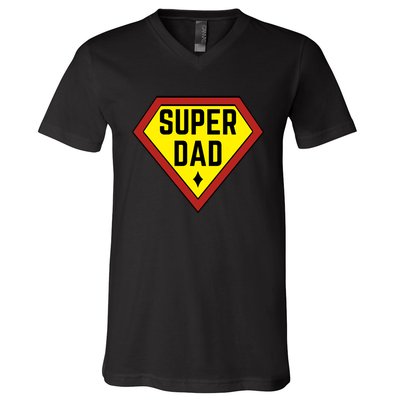 Super Dad Gamer Funny FatherS Day V-Neck T-Shirt