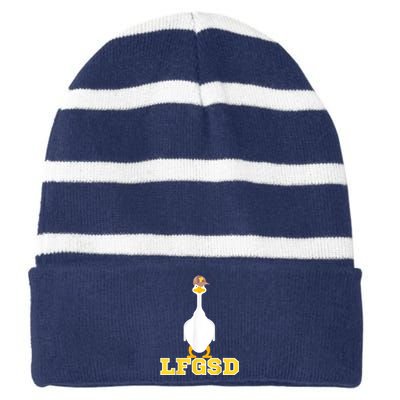 San Diego Goose LFGSD Striped Beanie with Solid Band