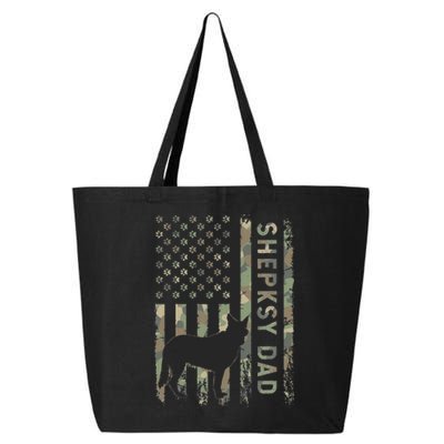 Shepsky Dad German Shepherd Husky Camo USA Flag 25L Jumbo Tote