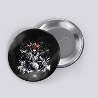 Skeleton Drummer Guy Rock And Roll Band Rock On Drum Kit Button