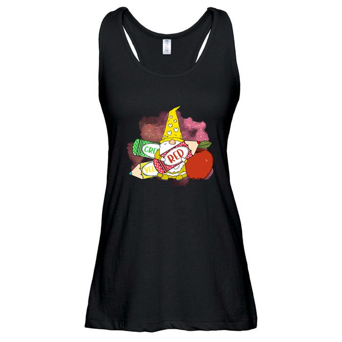 School Days Gnome Cup Crayon 100 Days Of School Ladies Essential Flowy Tank