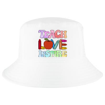 Teach Love Inspire Teacher life Crayon 100 days of school Cool Comfort Performance Bucket Hat