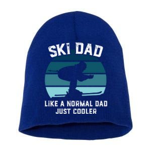 Ski Dad Gift Funny Skiing Like A Normal Dad Cooler Gift Short Acrylic Beanie