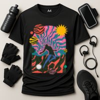 Soulisfree Dystopia Galaxy The Spiritual World Planets Man Cooling Performance Crew T-Shirt