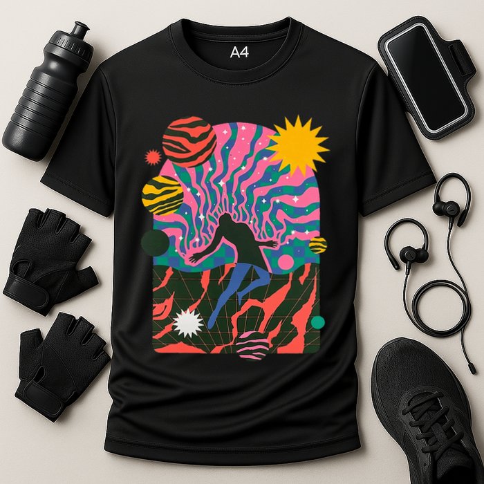 Soulisfree Dystopia Galaxy The Spiritual World Planets Man Cooling Performance Crew T-Shirt