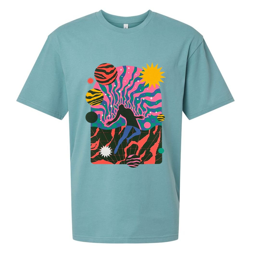 Soulisfree Dystopia Galaxy The Spiritual World Planets Man Sueded Cloud Jersey T-Shirt