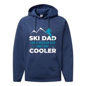 Ski Dad Gift Performance Fleece Hoodie