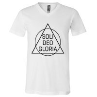 Soli Deo Gloria Five Solas Reformed Theology V-Neck T-Shirt