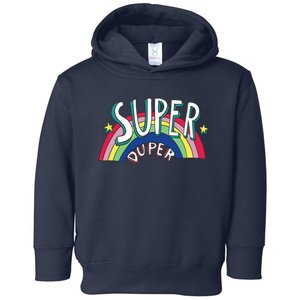 Super Duper Hand Drawn Seventies Style Rainbow Graphic Toddler Hoodie