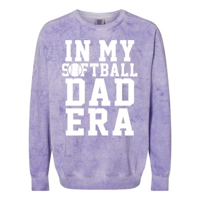 Softball Daddy Humor Design Funny Softball Dad Cute Gift Colorblast Crewneck Sweatshirt