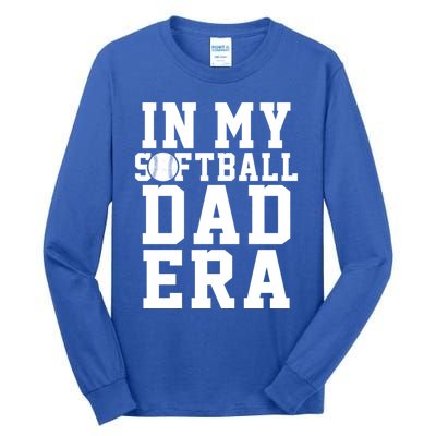 Softball Daddy Humor Design Funny Softball Dad Cute Gift Tall Long Sleeve T-Shirt